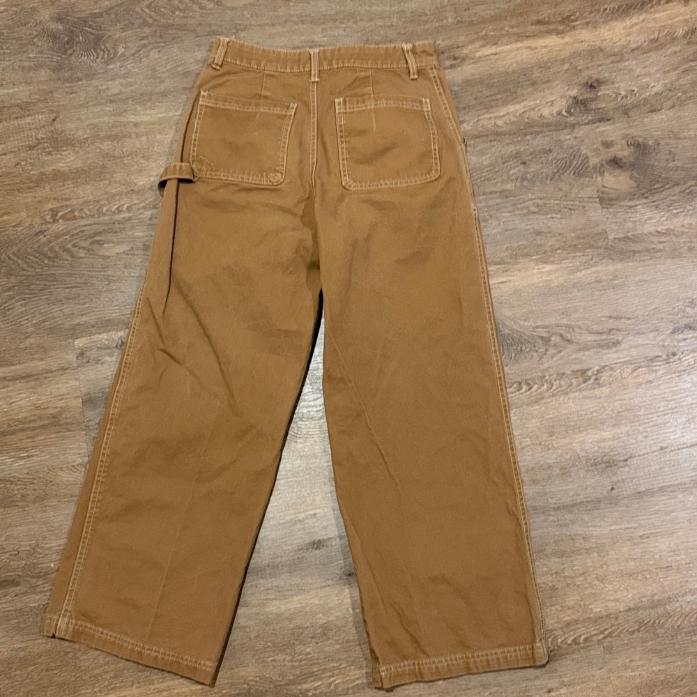 Wild Fable Tan Wide Leg Stitch-Detail Carpenter Pants - Picture 7 of 8